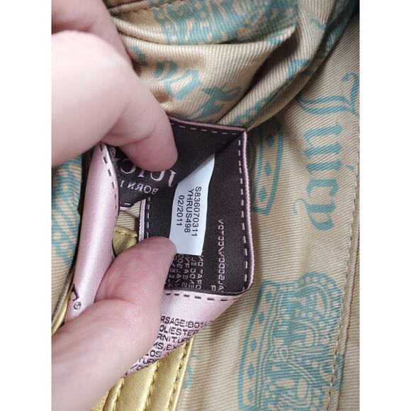 Juicy Couture Green Yellow Paisley Couture Baby Shoulder Bag Vintage Y2K - Picture 6 of 16